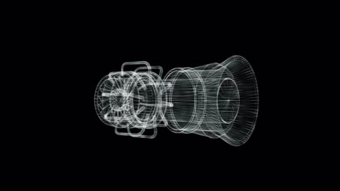 喷气涡轮发动机回路的全息图屏幕