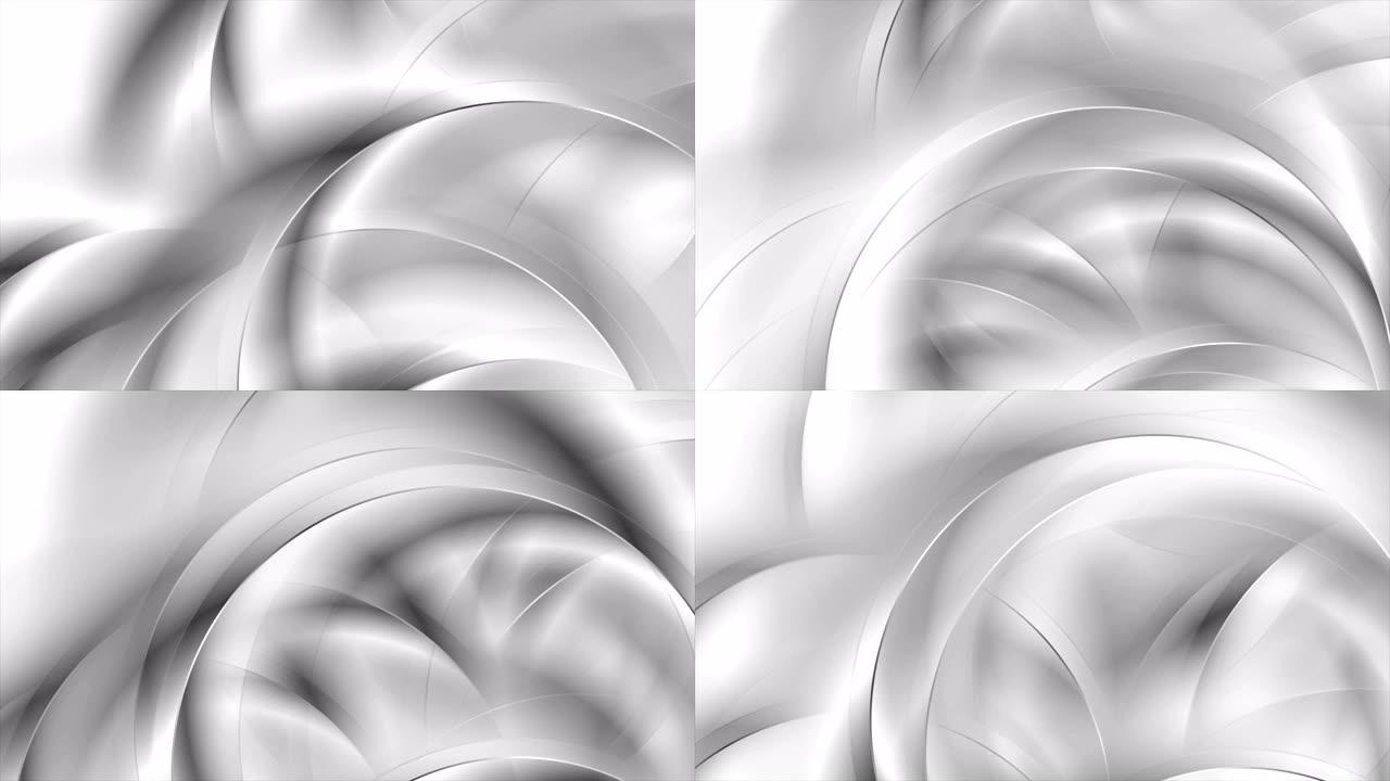 抽象银灰色波浪形圆圈视频动画