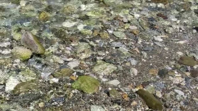 热流。河里的岩石。