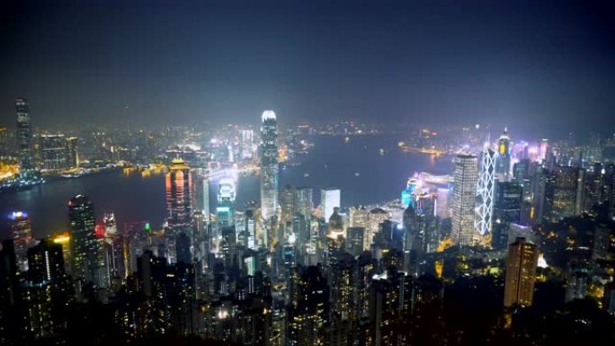 从上方看香港夜景的2个电影片段