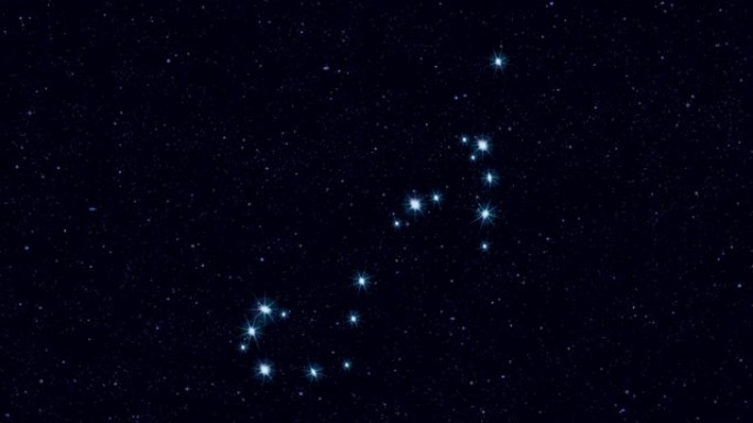 天蝎座，以恒星和轮廓逐渐缩放旋转图像