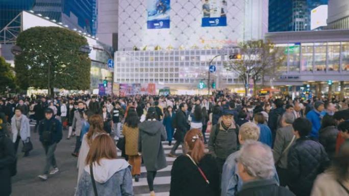 东京涩谷城市行人交通