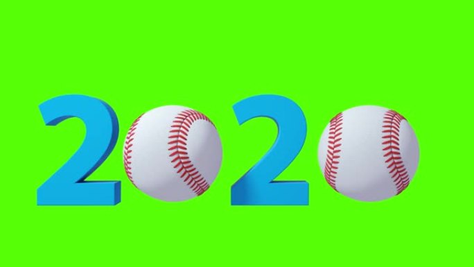 棒球2020设计背景在一个绿色的屏幕。4K