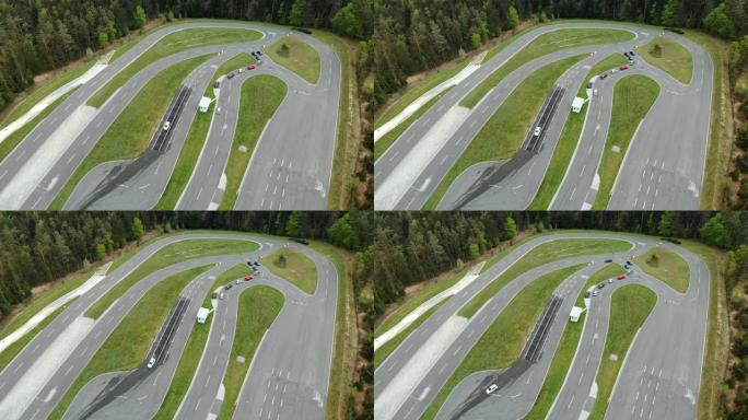 在湿滑的道路上练习安全驾驶