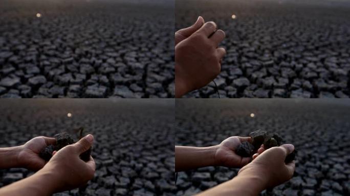 泰国干旱地区干旱区土壤开裂
