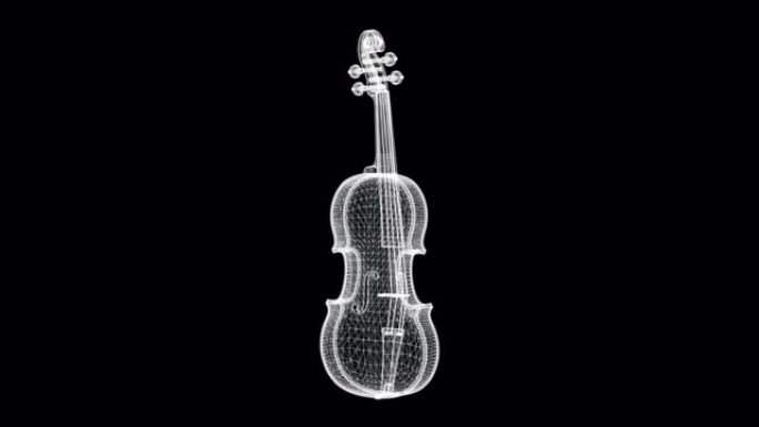 小提琴或中提琴环的全息屏幕3d
