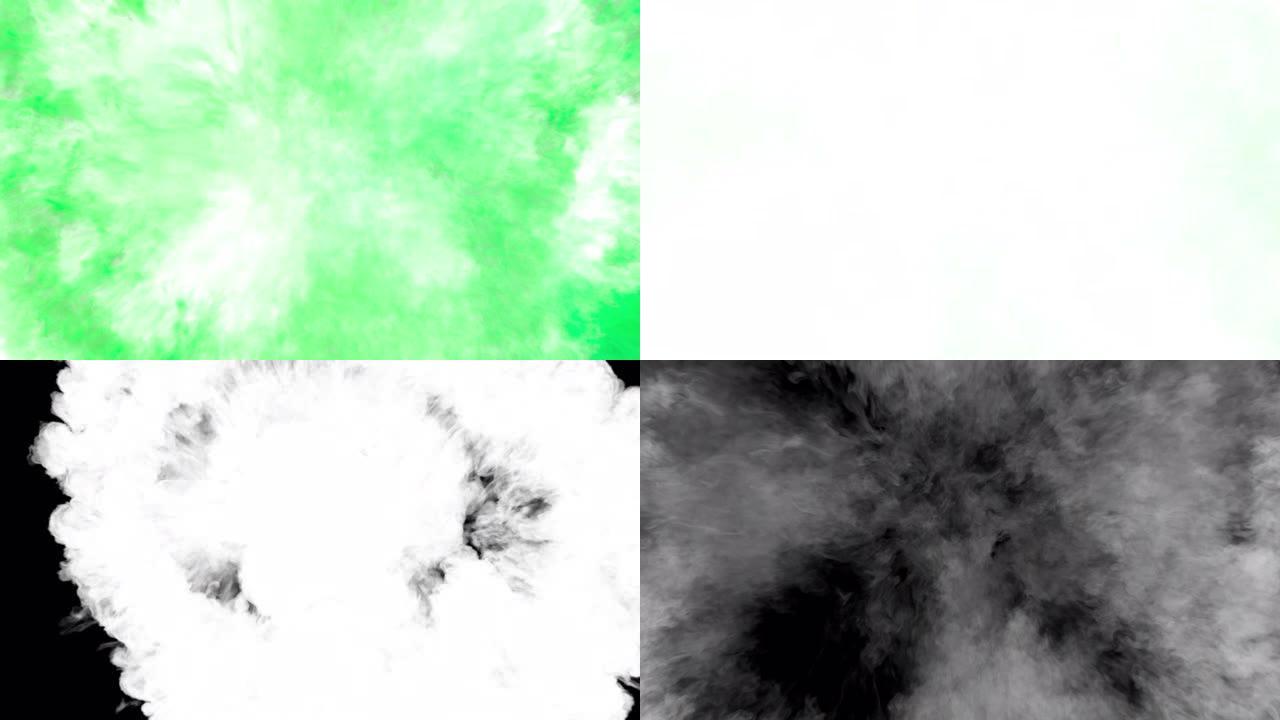 彩色烟雾朝相机吹来，烟雾击中相机的镜头。
