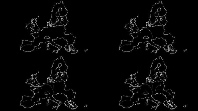 欧洲地图的动画