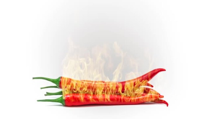 燃烧红辣椒。