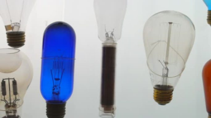 科学实验室中各种灯泡的特写镜头