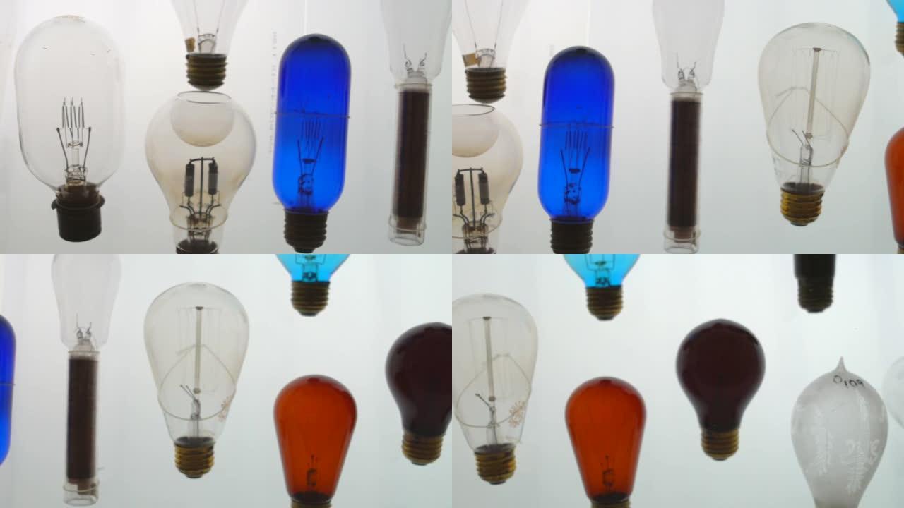 科学实验室中各种灯泡的特写镜头