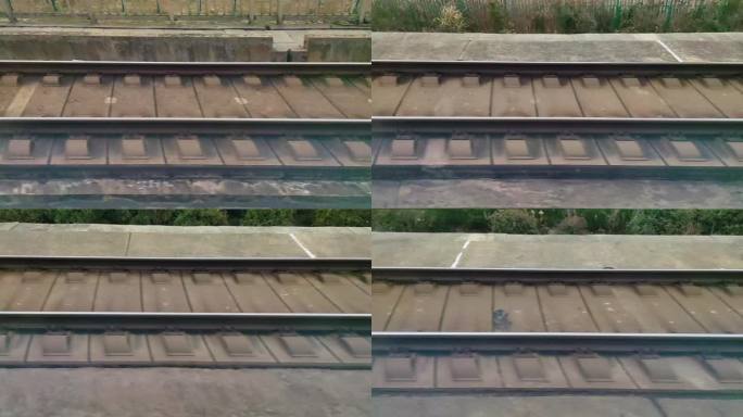 火车动车高铁行驶轨道铁轨特写视频素材44