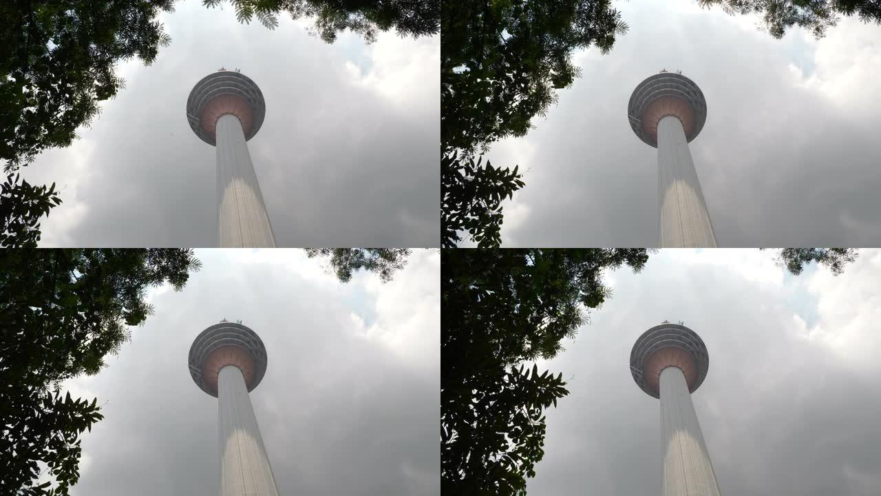 白天时分吉隆坡城著名的塔顶俯瞰4k马来西亚全景