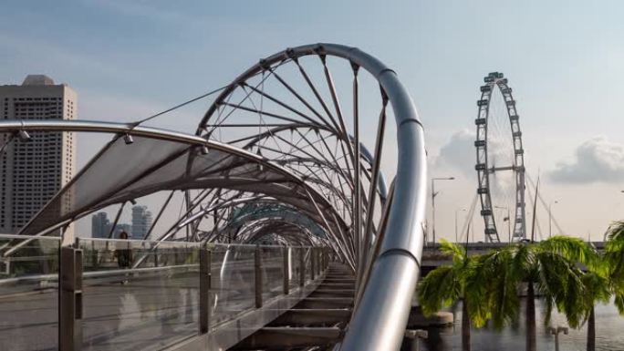 新加坡的螺旋桥，延时视频