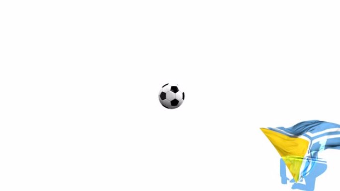 图瓦足球运动员踢出一个扭曲的球，踢穿了自己。Alpha通道透明覆盖。