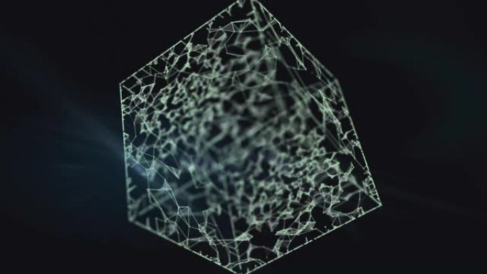 具有3d渲染立方体图形和社交连接线的概念背景图像。