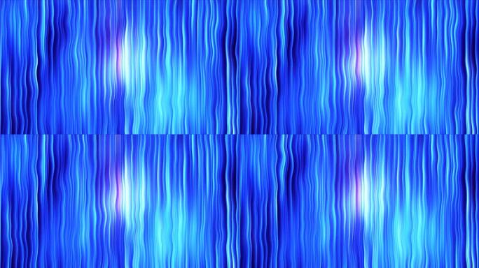 明亮的蓝色条纹，如带有扭曲效果的curatin，3d渲染，计算机生成的背景