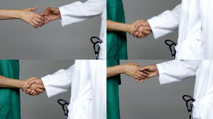 两名医生握手