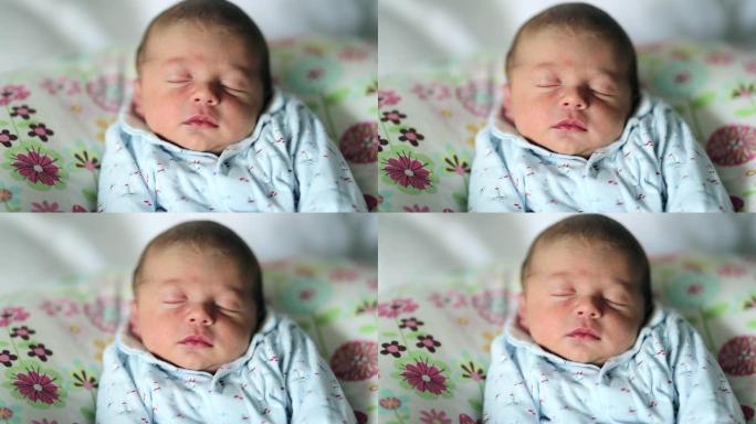 深度睡眠中的新生儿婴儿睡眠肖像