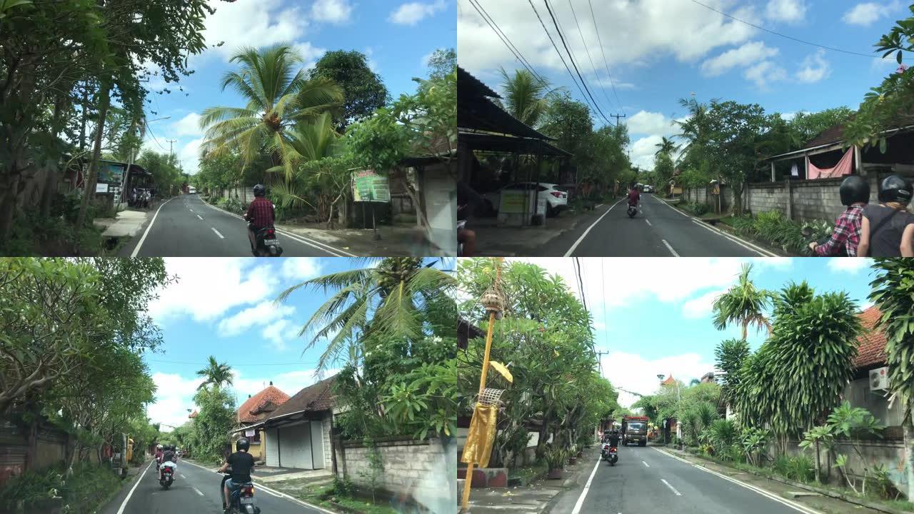 印度尼西亚巴厘岛乡村骑行被摩托车接管