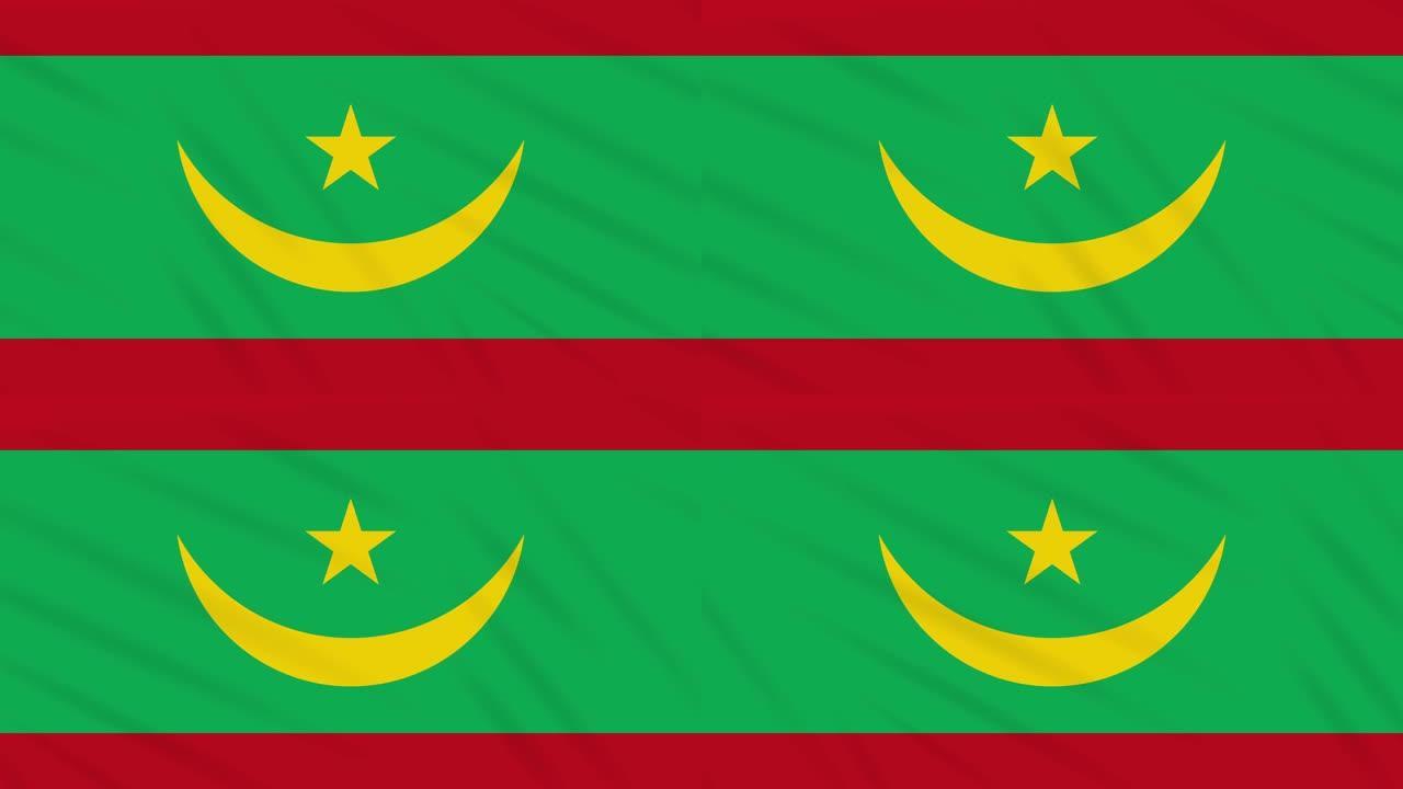 毛利塔尼亚旗飘扬布，背景环