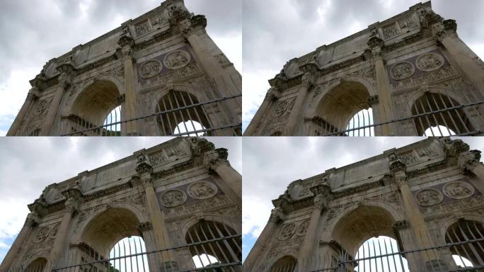 君士坦丁拱门的低角度视图