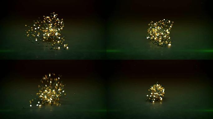 一束发光球体无缝循环3D渲染动画