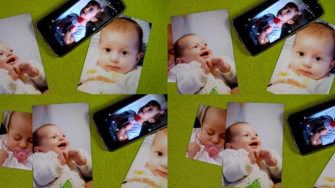 美丽宝宝照片和移动FDV的缓慢平移