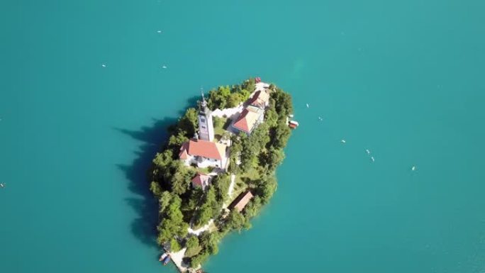 斯洛文尼亚布莱德岛鸟瞰图
