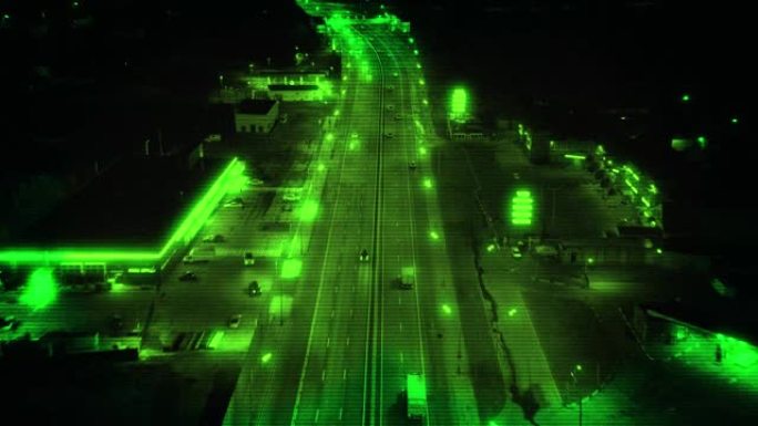 夜间高速公路上无人机的夜视，交通管制