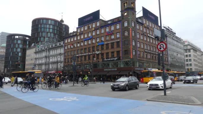 哥本哈根，丹麦-3月2019日: 查看哥本哈根市政厅和市政厅广场