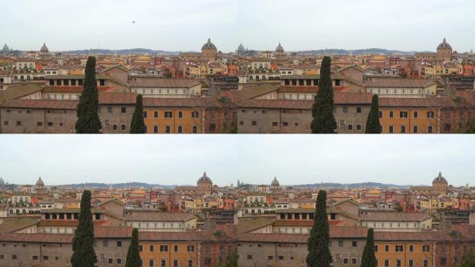 罗马市屋顶的俯视图