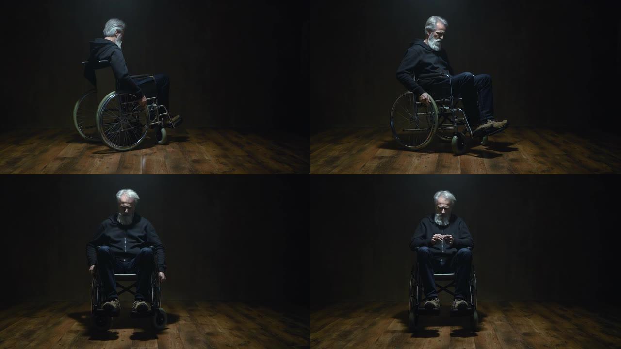 轮椅上的老人