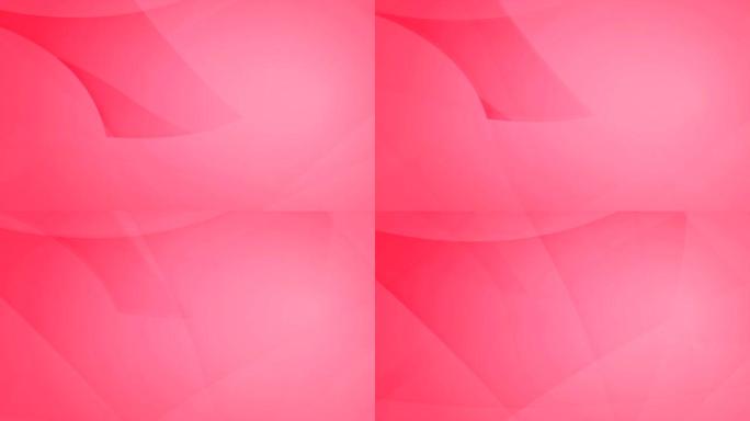 倾斜、圆角和弯曲的抽象粉色几何形状、相互啮合的圆圈和浮动环无缝4k背景视频