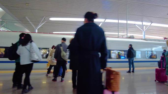 火车站乘客排队乘车视频素材40