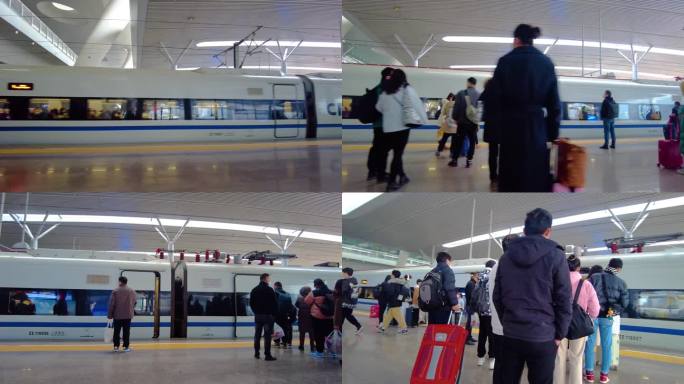 火车站乘客排队乘车视频素材40