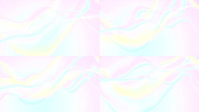 粉彩全息液波抽象视频动画