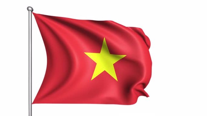 风中的织物结构的越南国旗 (阿尔法通道，可循环)