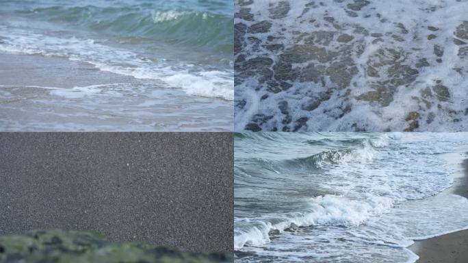 海边海浪翻滚素材