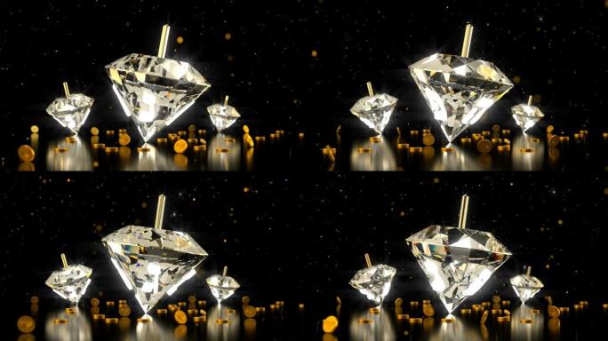 发光的犹太钻石光明节陀螺旋转陀螺的3d渲染