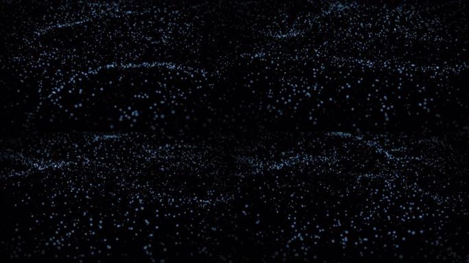 4k粒子蓝色尘埃抽象光运动标题电影背景vj循环。