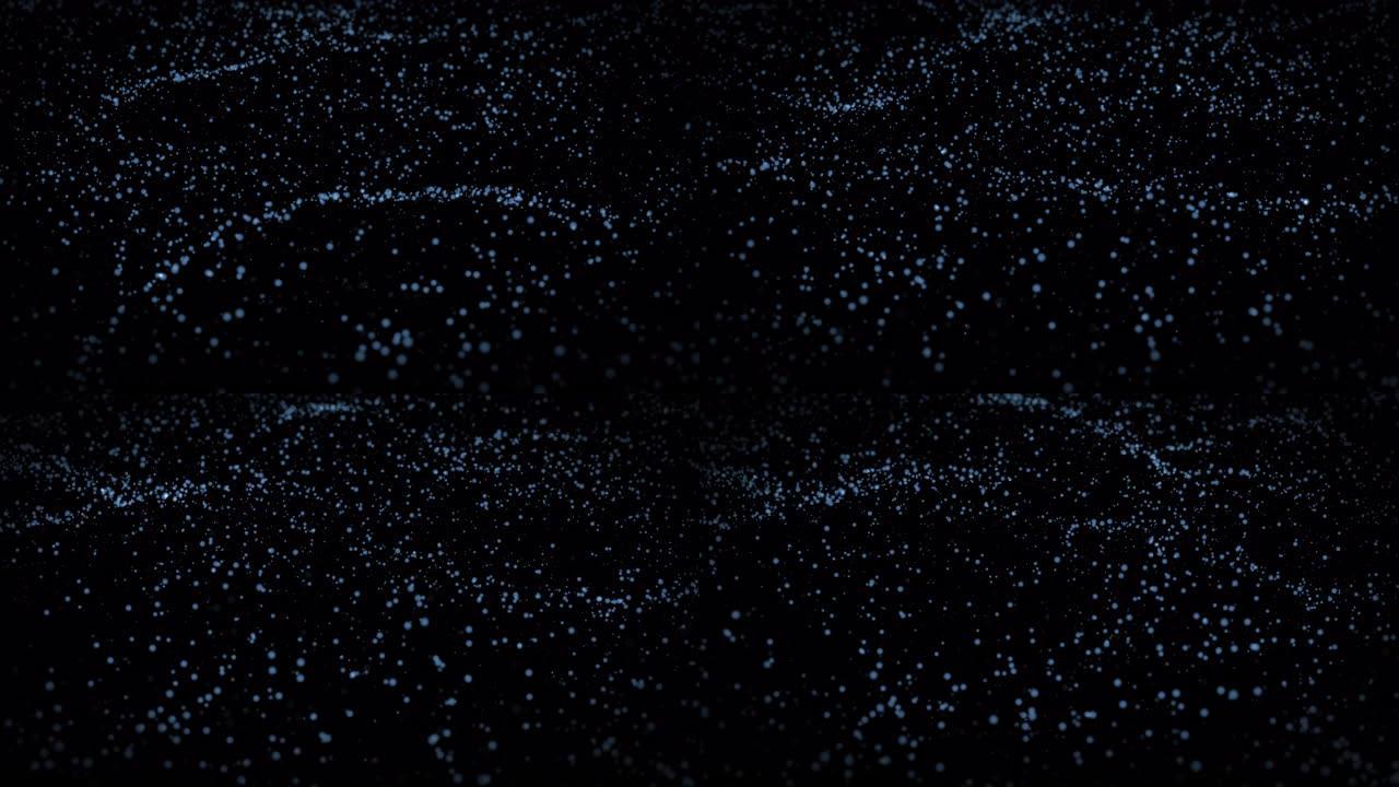 4k粒子蓝色尘埃抽象光运动标题电影背景vj循环。