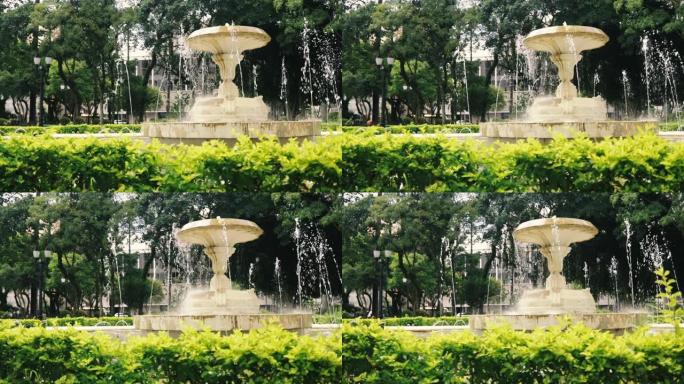 巴西库里蒂巴市中心的喷泉
