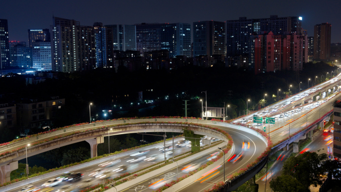 夜晚城市车水马龙