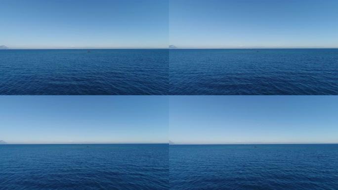 美丽大海中央的气象塔鸟瞰图-4k视频