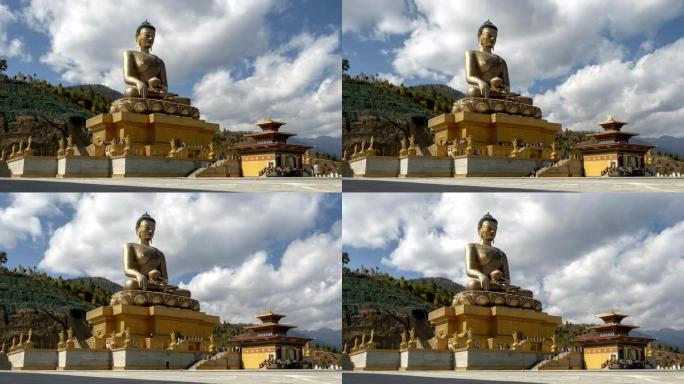 不丹坐佛雕像的时间流逝