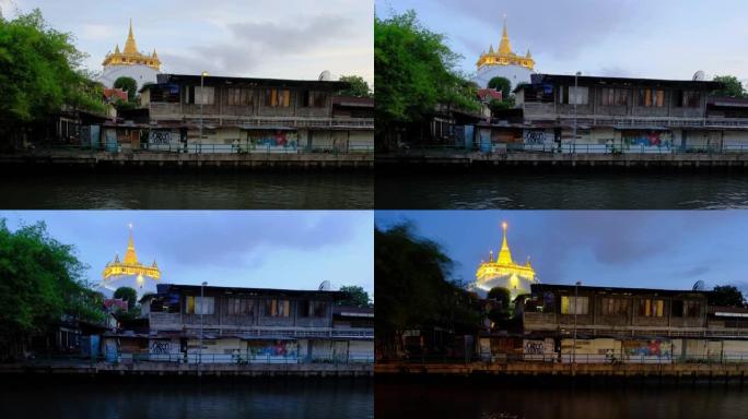 4k延时，曼谷的Wat Saket-金山神庙，Wat Saket，俗称 “金山” 或 “phu Kh