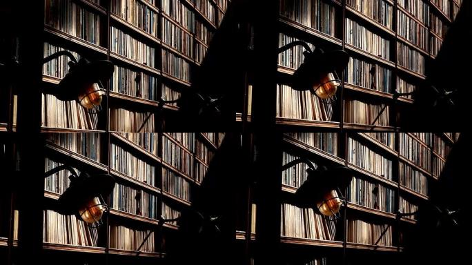 灯和图书馆里的书