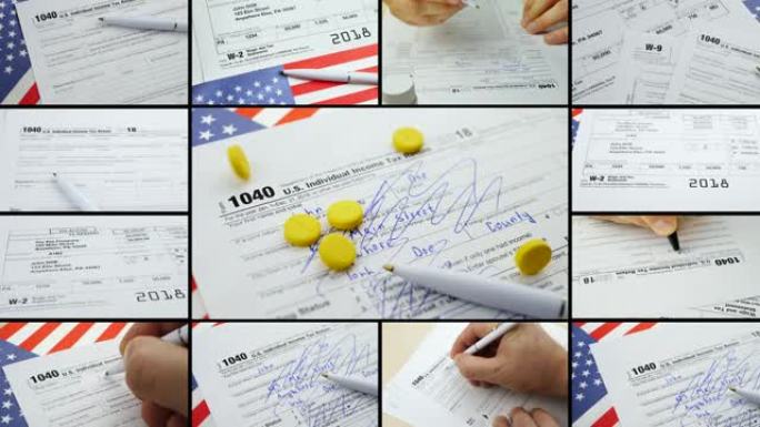 IRS表格1040和W-2: 美国个人所得税申报表