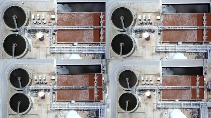 制水厂水过滤系统的鸟瞰图